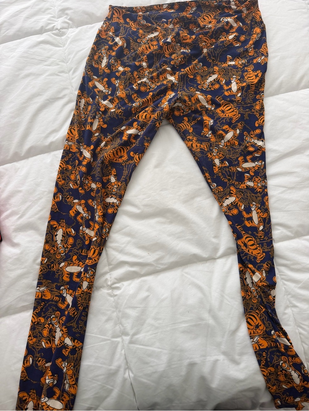 Navy and Orange Tiger Print Leggings